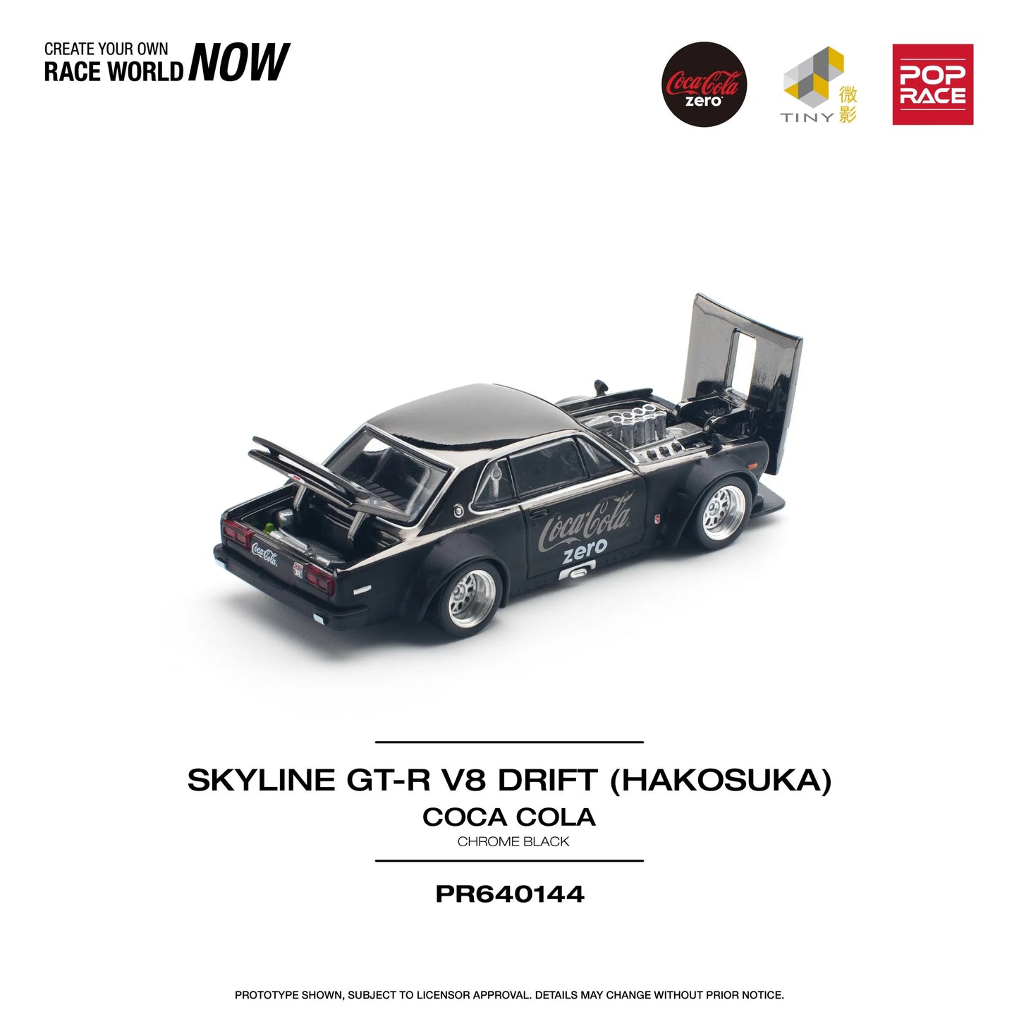Nissan Skyline GT-R V8 (Hakosuka) Coca Cola Zero Black Chrome – PR64-0144