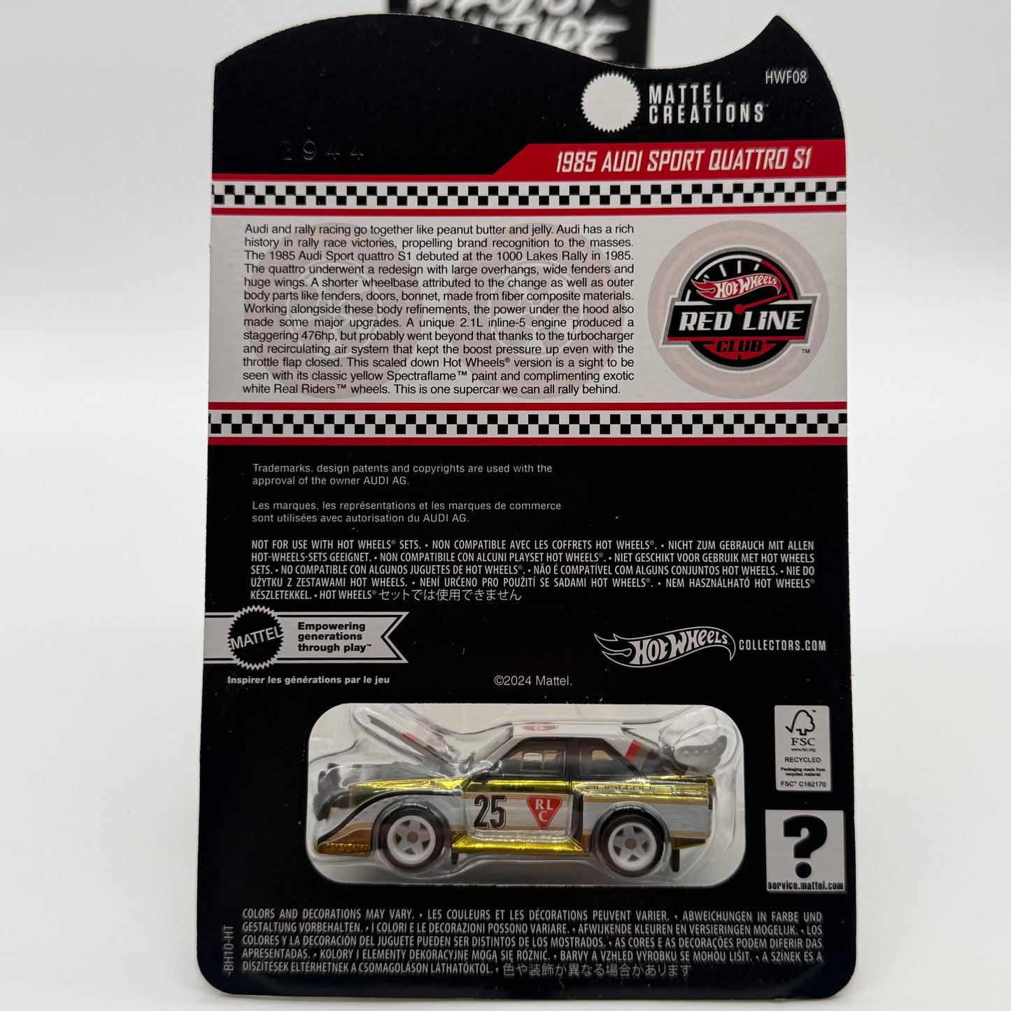 1985 Audi Sport Quattro S1 - RLC Red Line Club Hotwheels 2025
