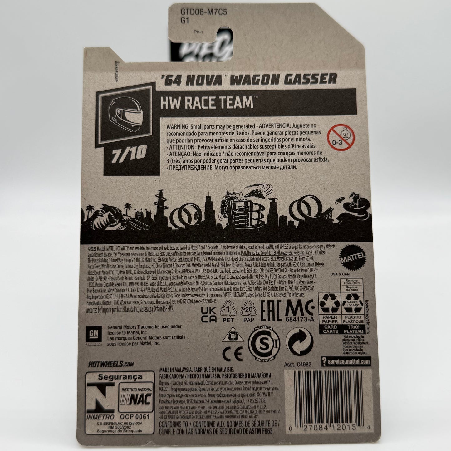 ‘64 Nova Wagon Gasser *STH* Super Treasure Hunt - HW Race Team 7/10 Hotwheels Mainline 232/250