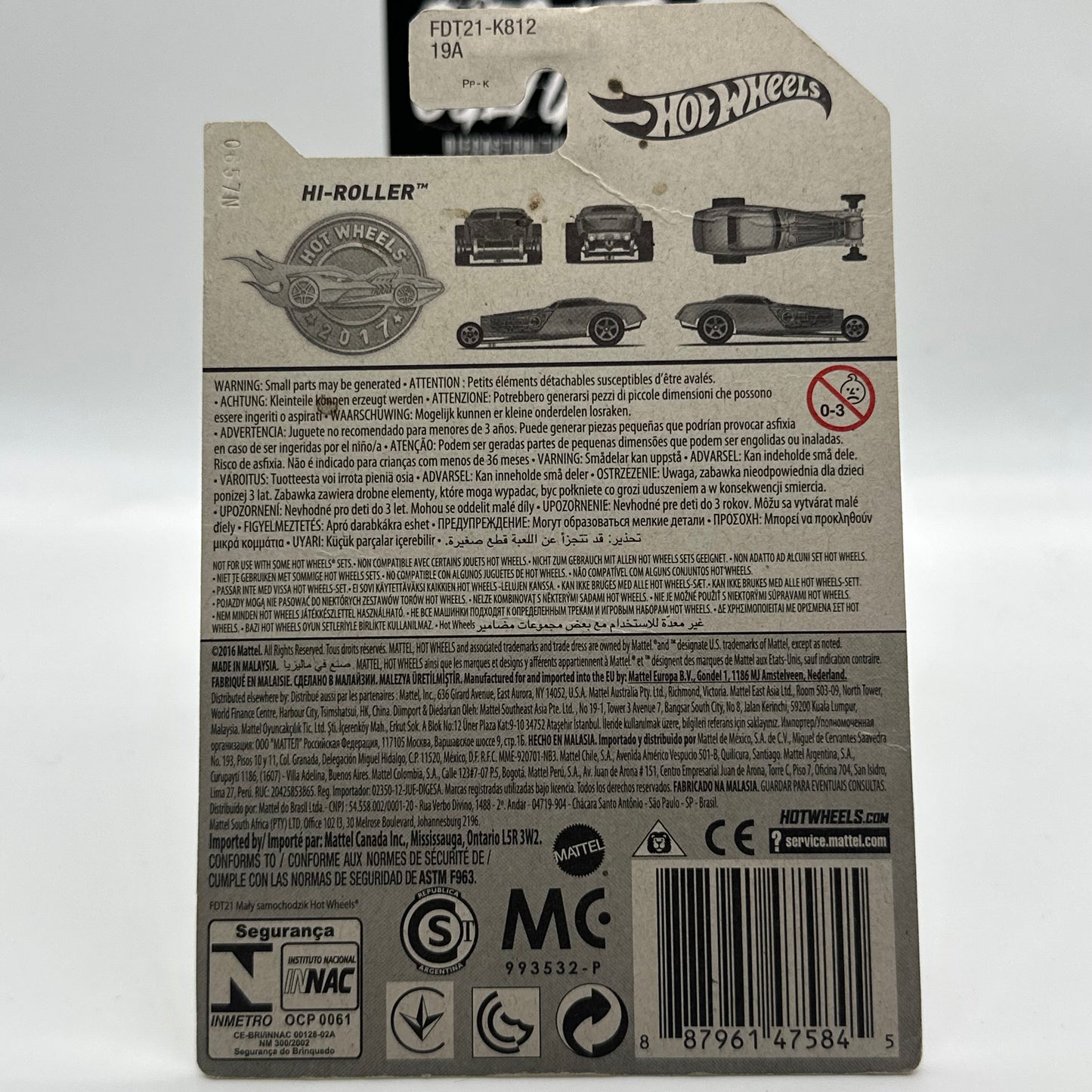 Hi-Roller Gold 2017 - Hotwheels Mainline *Check Condition*