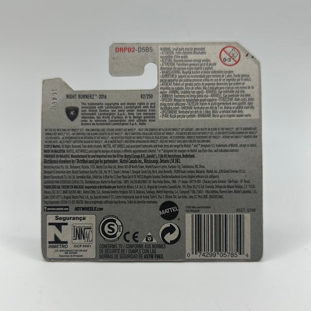 Lamborghini Huracàn LP 620-2 Super Trofeo NIGHTBURNERZ 2/10 Hotwheels Mainline *Soft Corners*