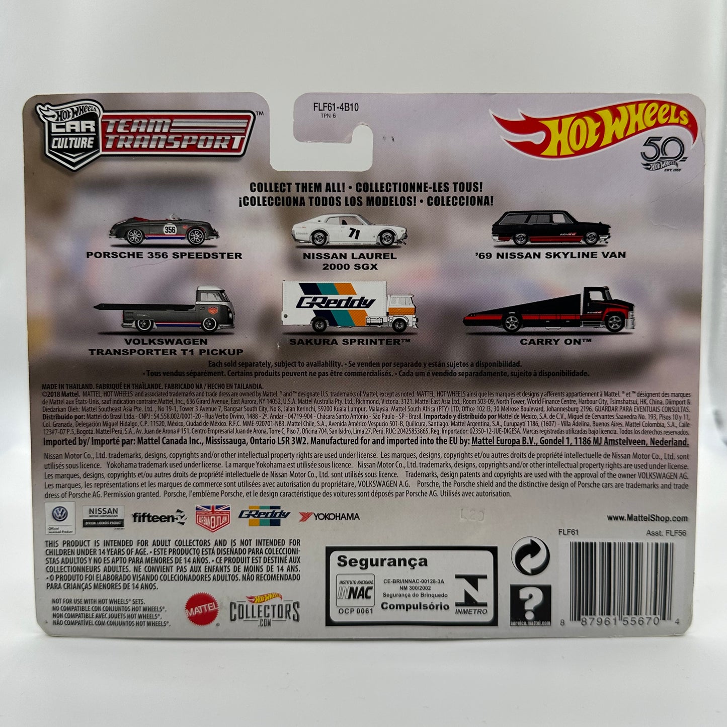 Porsche 356 Speedster - Volkswagen Transporter T1 Pickup #1 Team Transport Hotwheels *Blister damage*