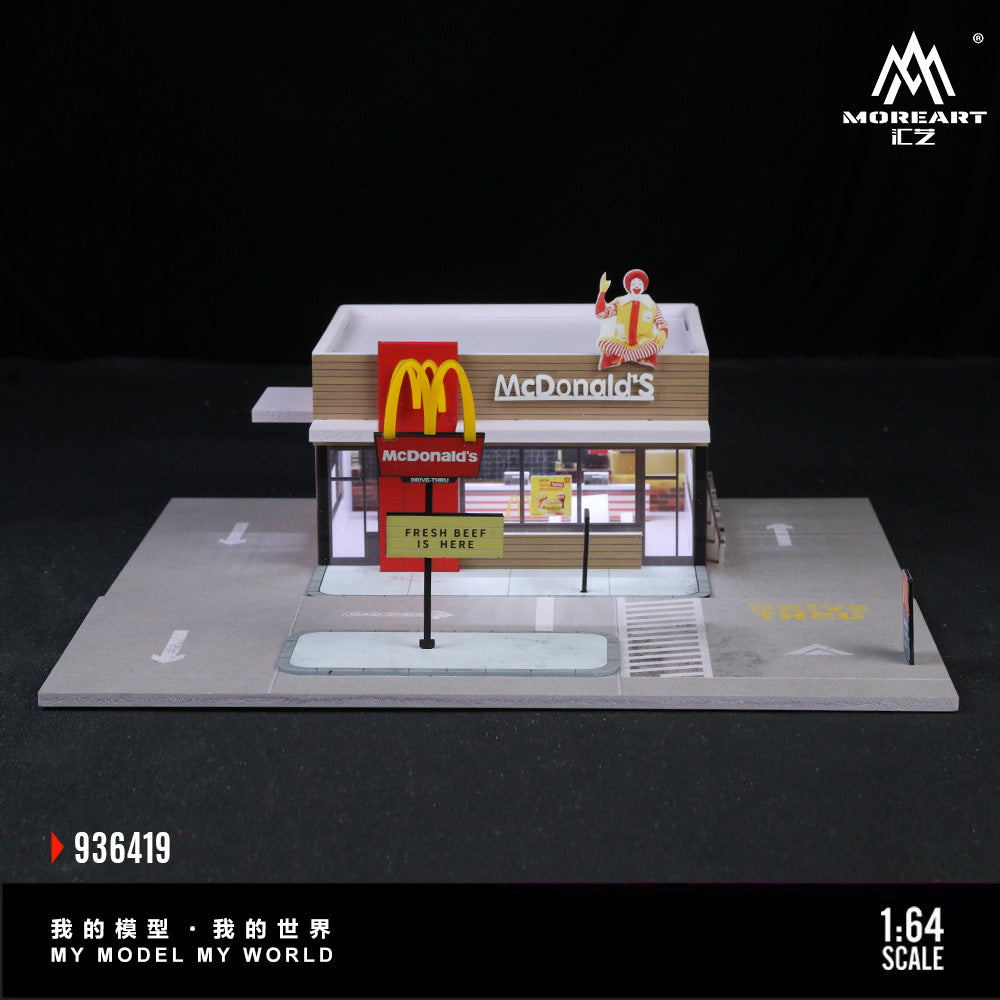 American McDonalds Scene w/LED Lights Morearts 1:64