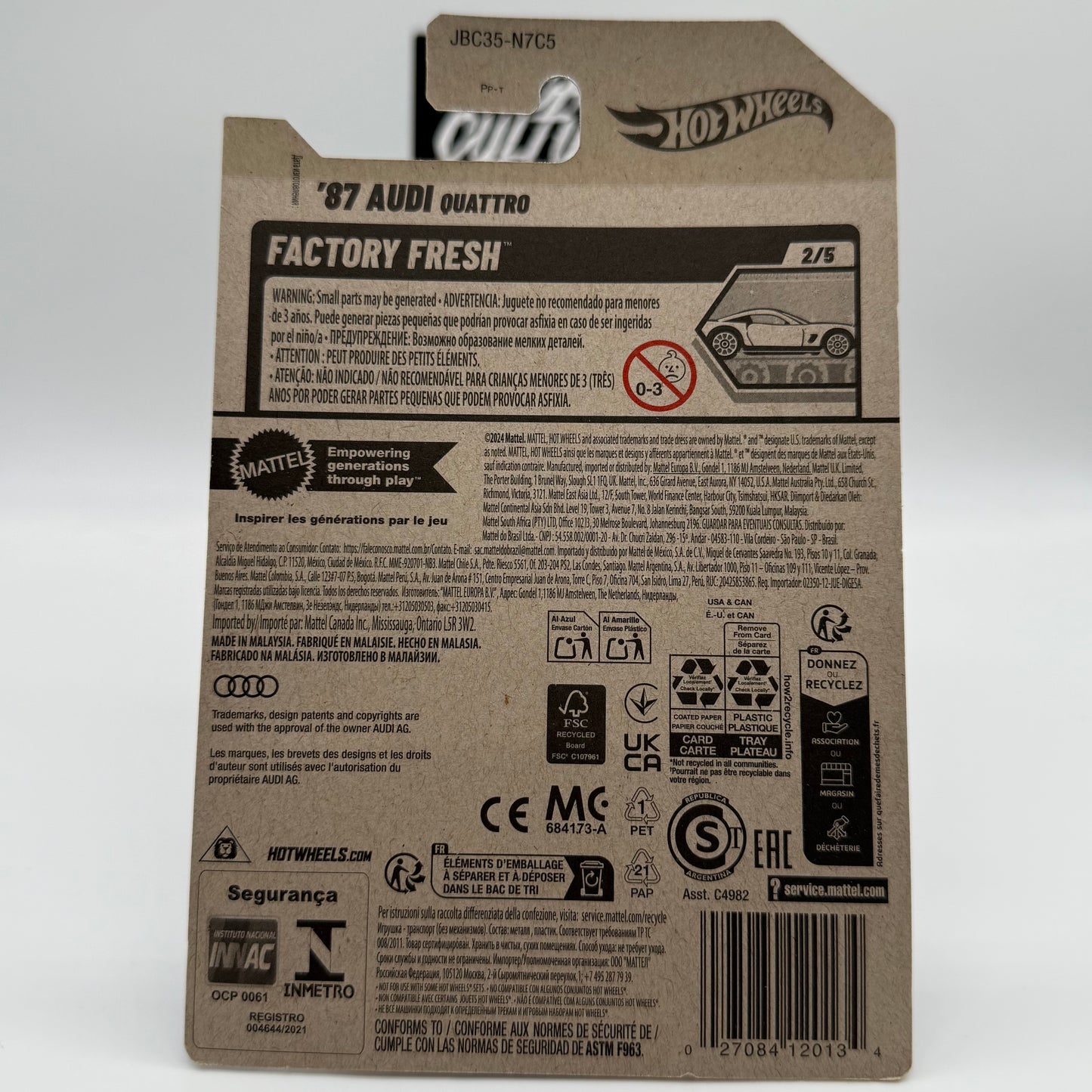 ‘87 Audi Quattro *STH* Super Treasure Hunt - Factory Fresh 2/5 Hotwheels Mainline 16/250