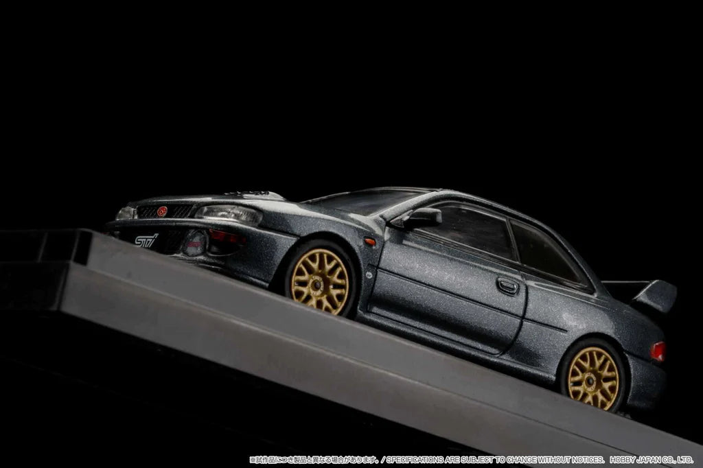 SUBARU IMPREZA 22B STI (GC8) W/EJ22 ENGINE DISPLAY (GREY) HOBBY JAPAN 1:64