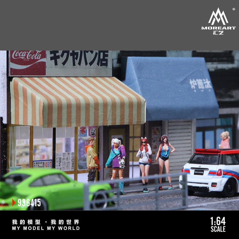 Street Bakery Scene Diorama w/LED lights Morearts 1:64