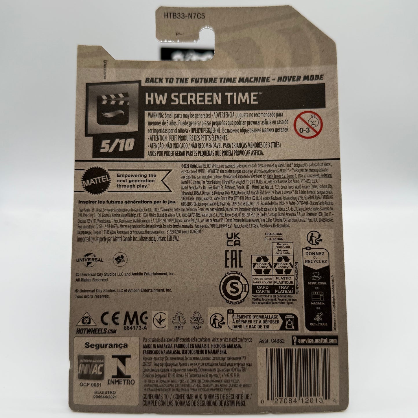 Back to the future TIME MACHINE HOVER MODE - HW Screen Time 5/10 Hotwheels Mainline 60/250