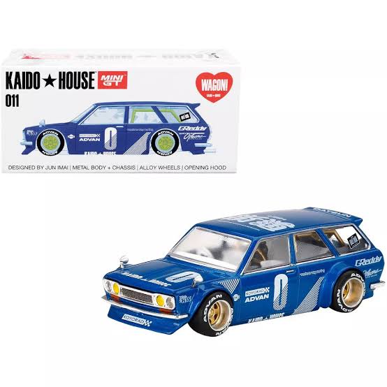Datsun 510 Wagon Blue 011 Kaido House x MiniGT 1:64 Scale