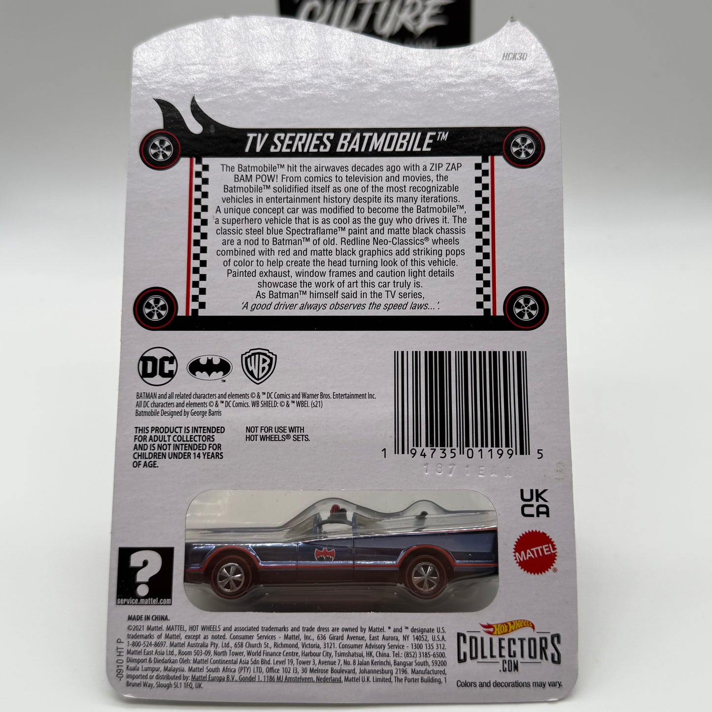 TV Series Batmobile 2021 Hotwheels RLC Red Line Club