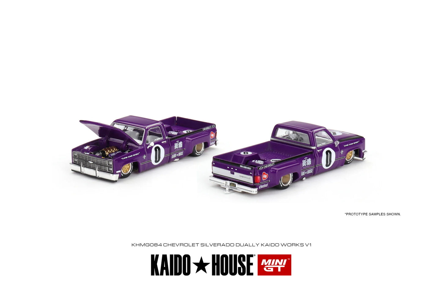 Chevrolet Silverado Dually Kaido V1 Purple 084 Kaido House x MiniGT 1:64 Scale