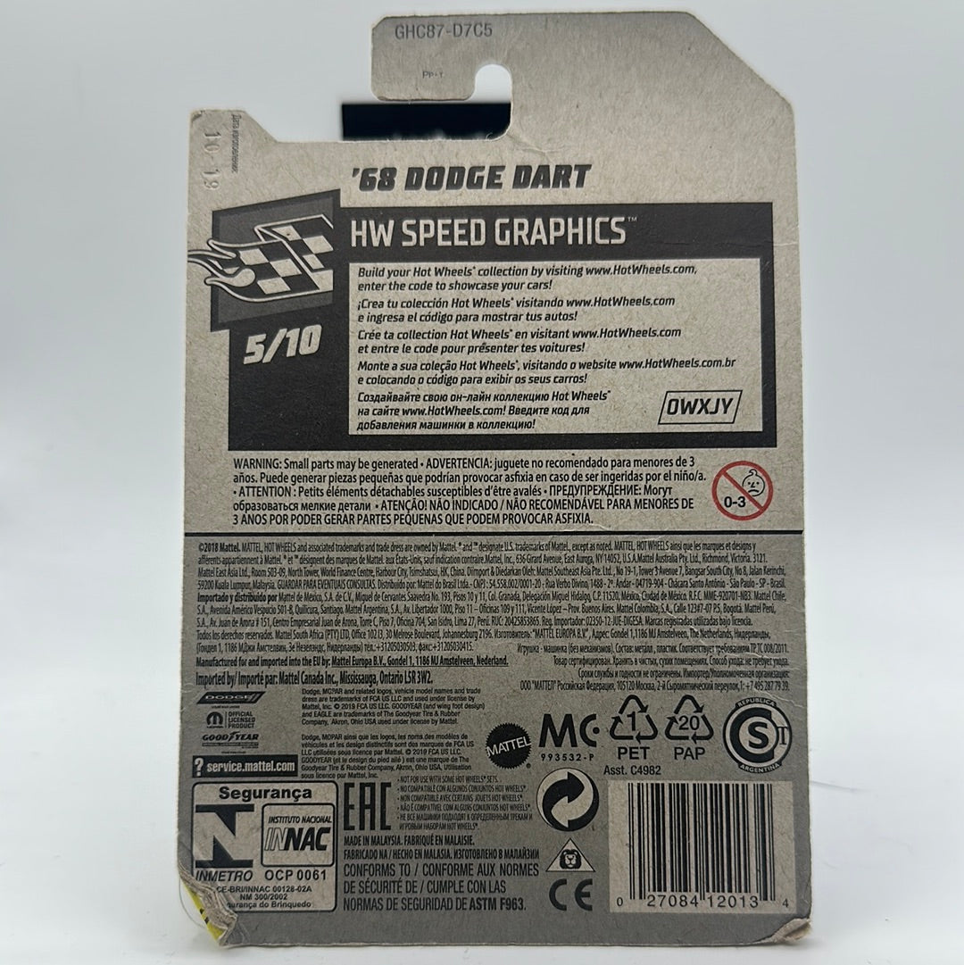 MOPAR ‘68 Dodge Dart - HW Speed Graphics 5/10 Hotwheels Mainline *Bad Condition Card*