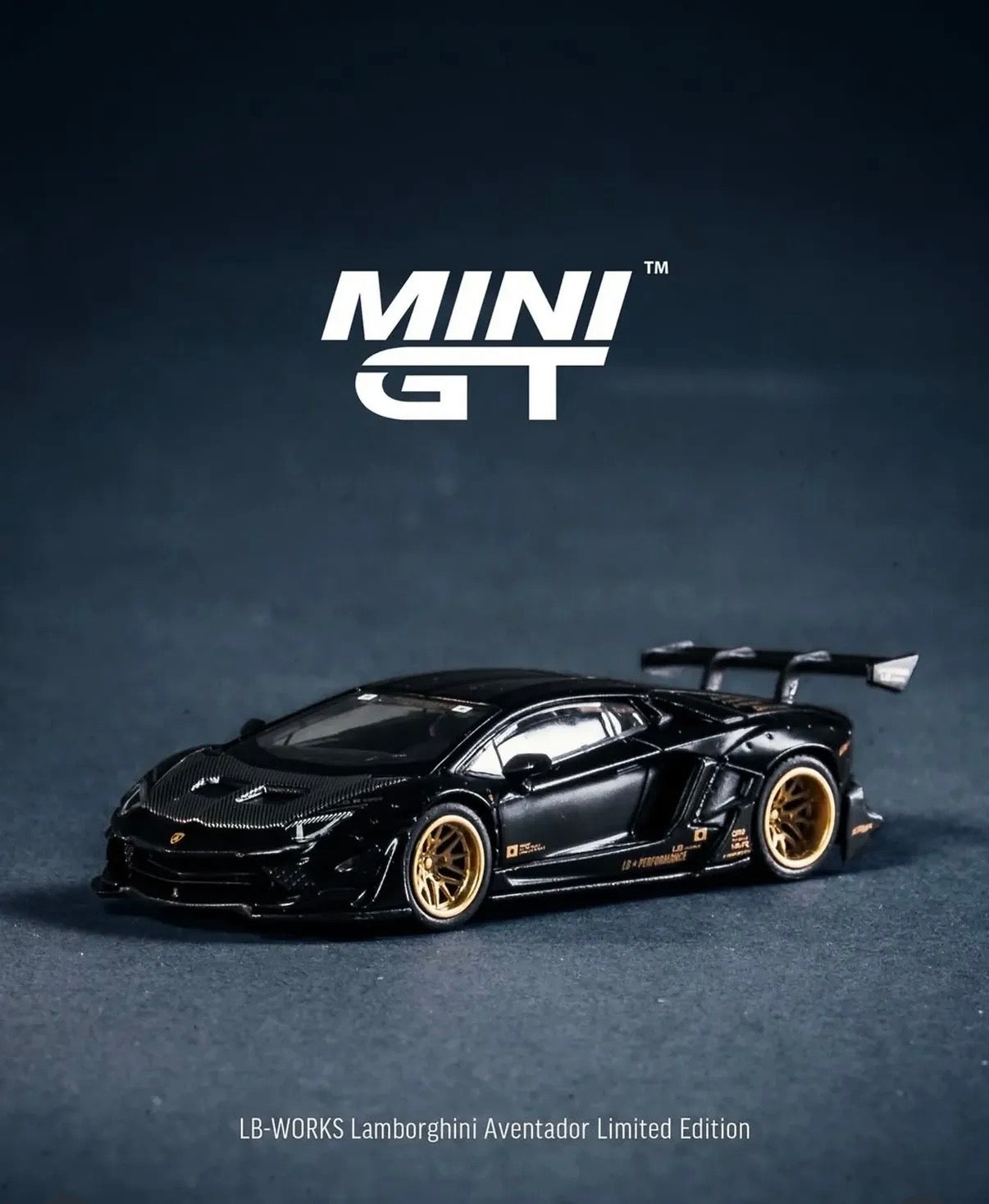 LB★WORKS Lamborghini Aventador Limited Edition Matte Black - Mini GT 1:64 LBWK INSTORE EXCLUSIVE
