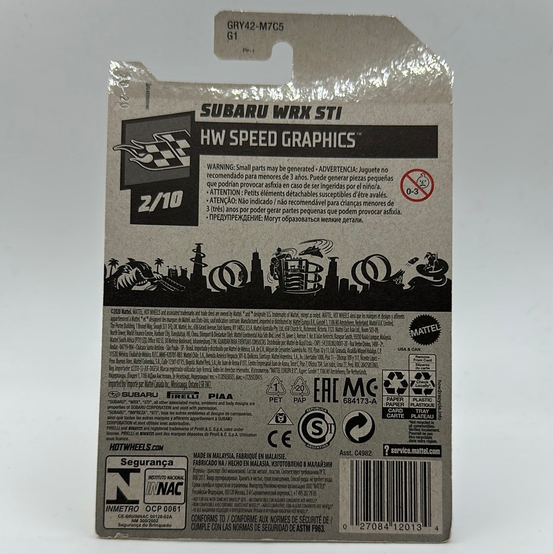 Subaru WRX STI - yellow HW Speed Graphics 2/10 Hotwheels Mainline 68/250