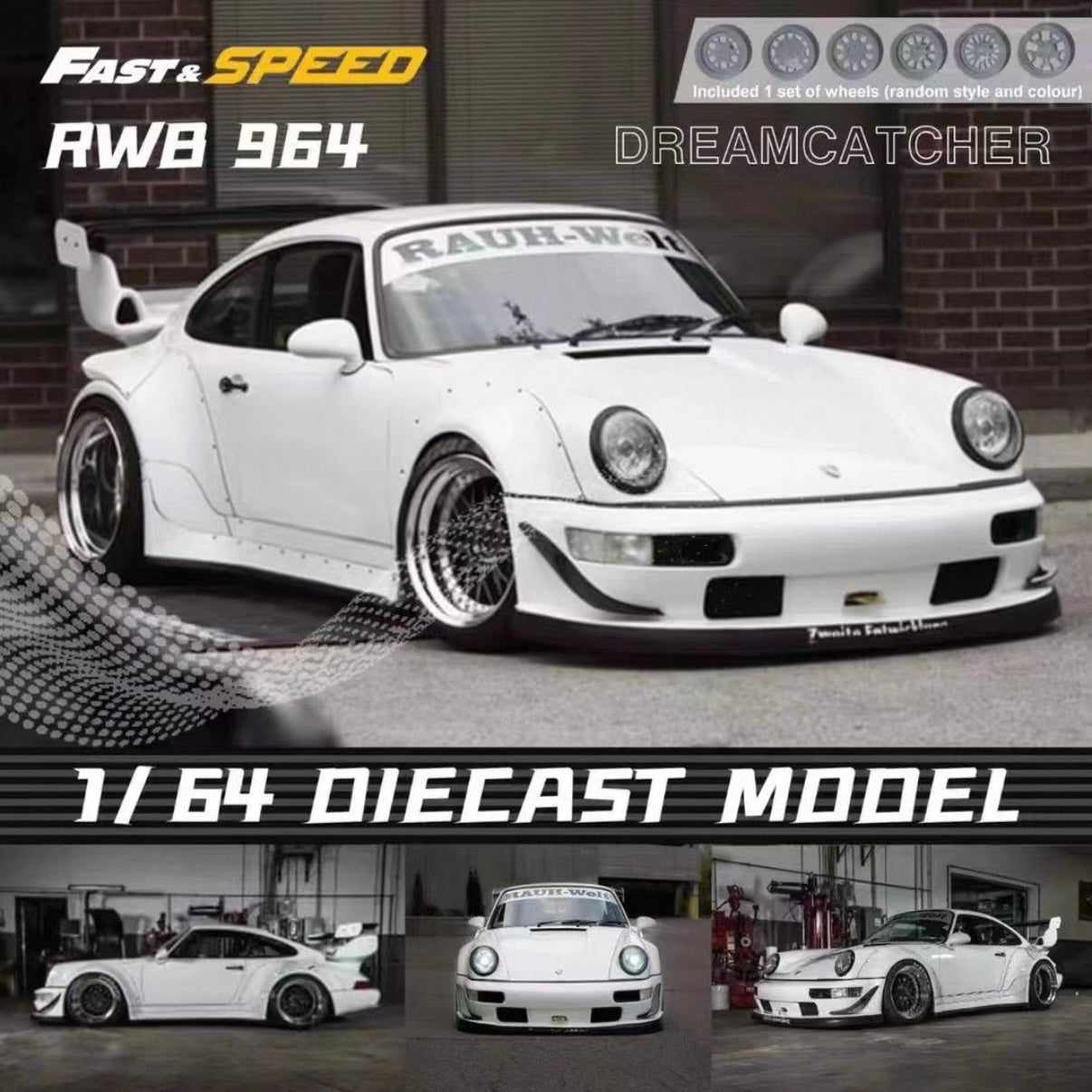 Porsche RWB 964 White *LIMITED to 499pcs* 1:64