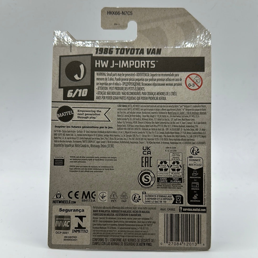 1986 Toyota Van HW J-Imports 6/10 Hotwheels Mainline 95/250