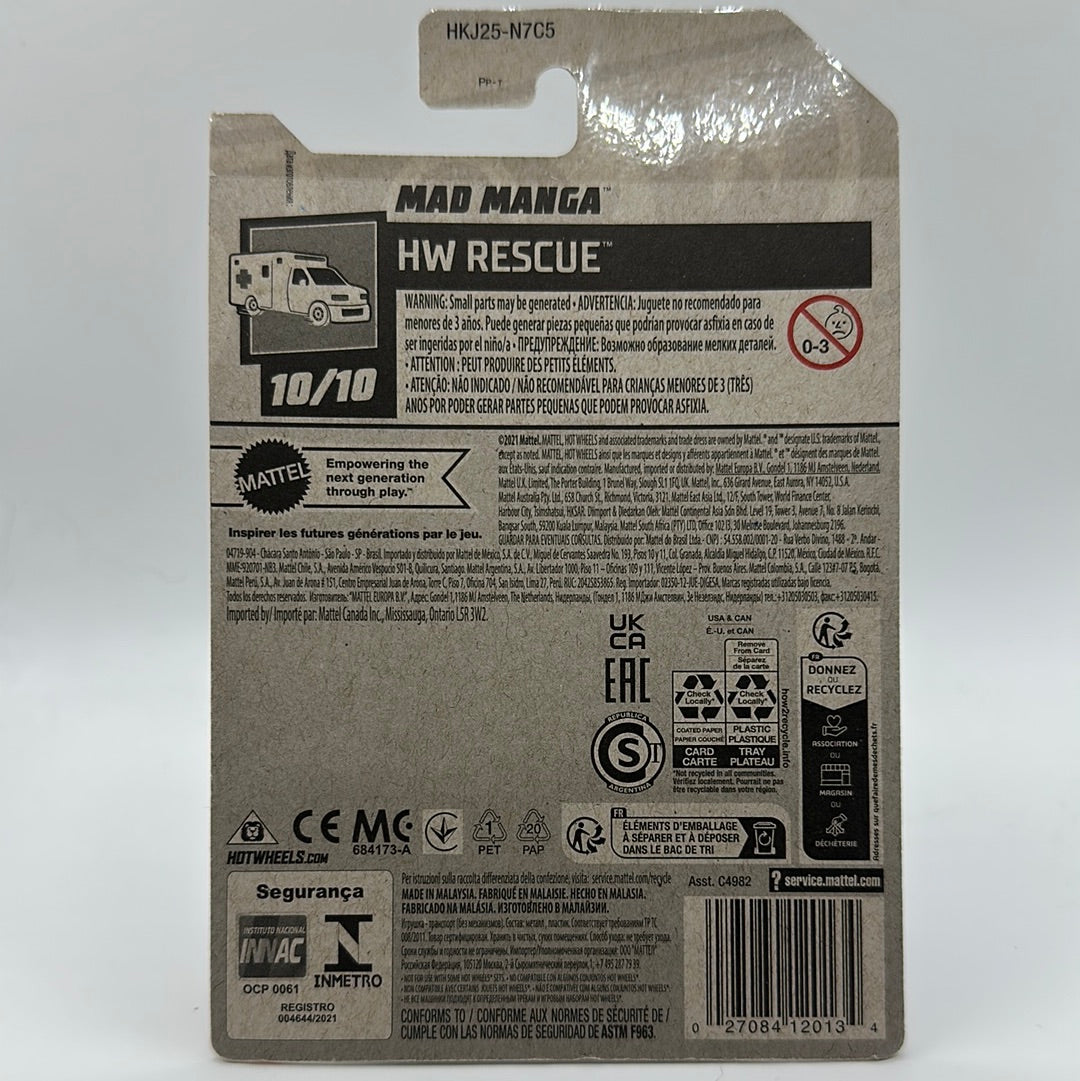 Mad Manga POLICE HW Rescue 10/10 Hotwheels Mainline 248/250