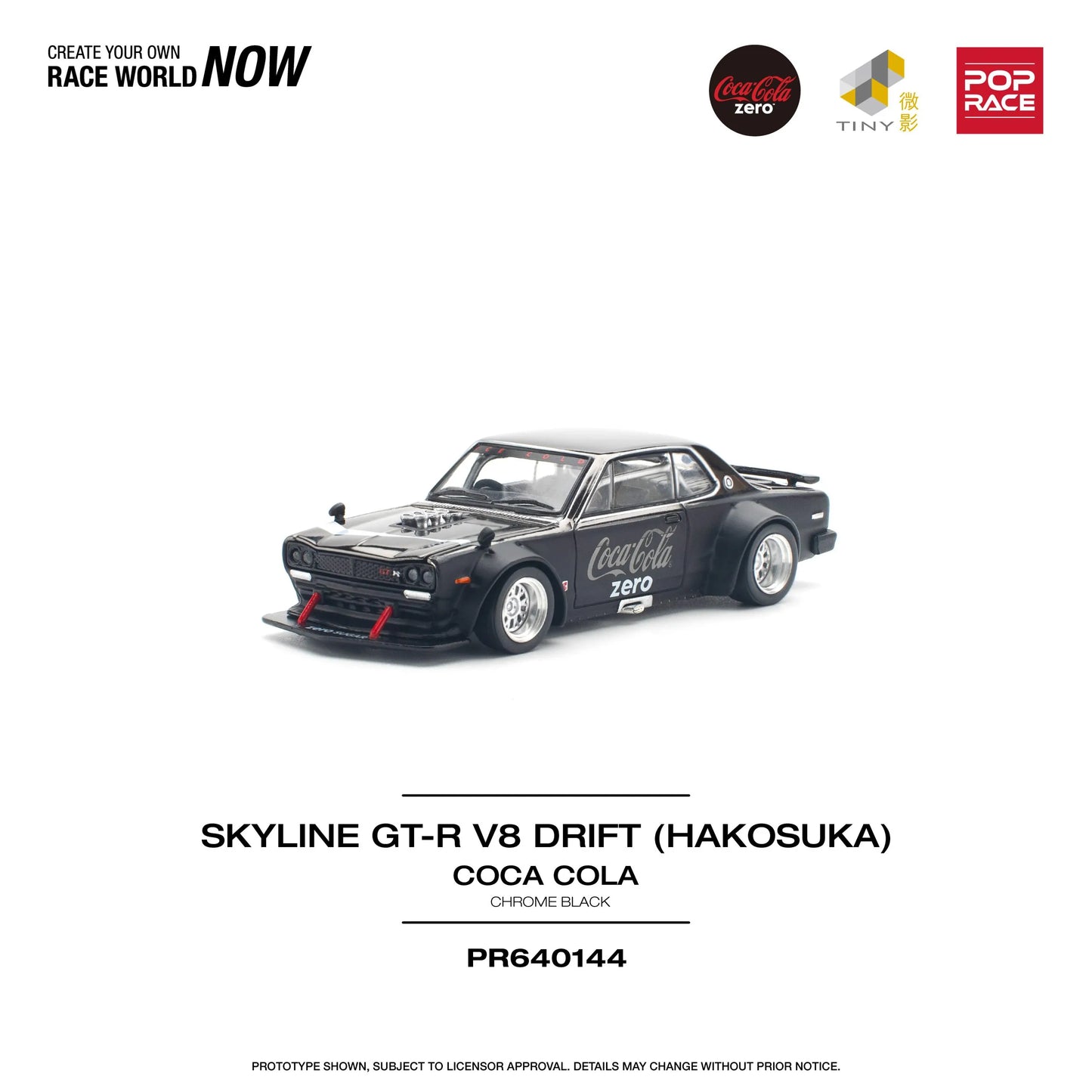 Nissan Skyline GT-R V8 (Hakosuka) Coca Cola Zero Black Chrome – PR64-0144