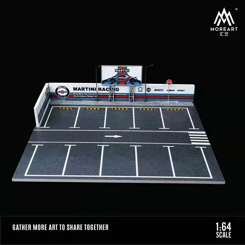 Martini Parking Lot Scene with LED LIGHTS Morearts 1:64 Scale