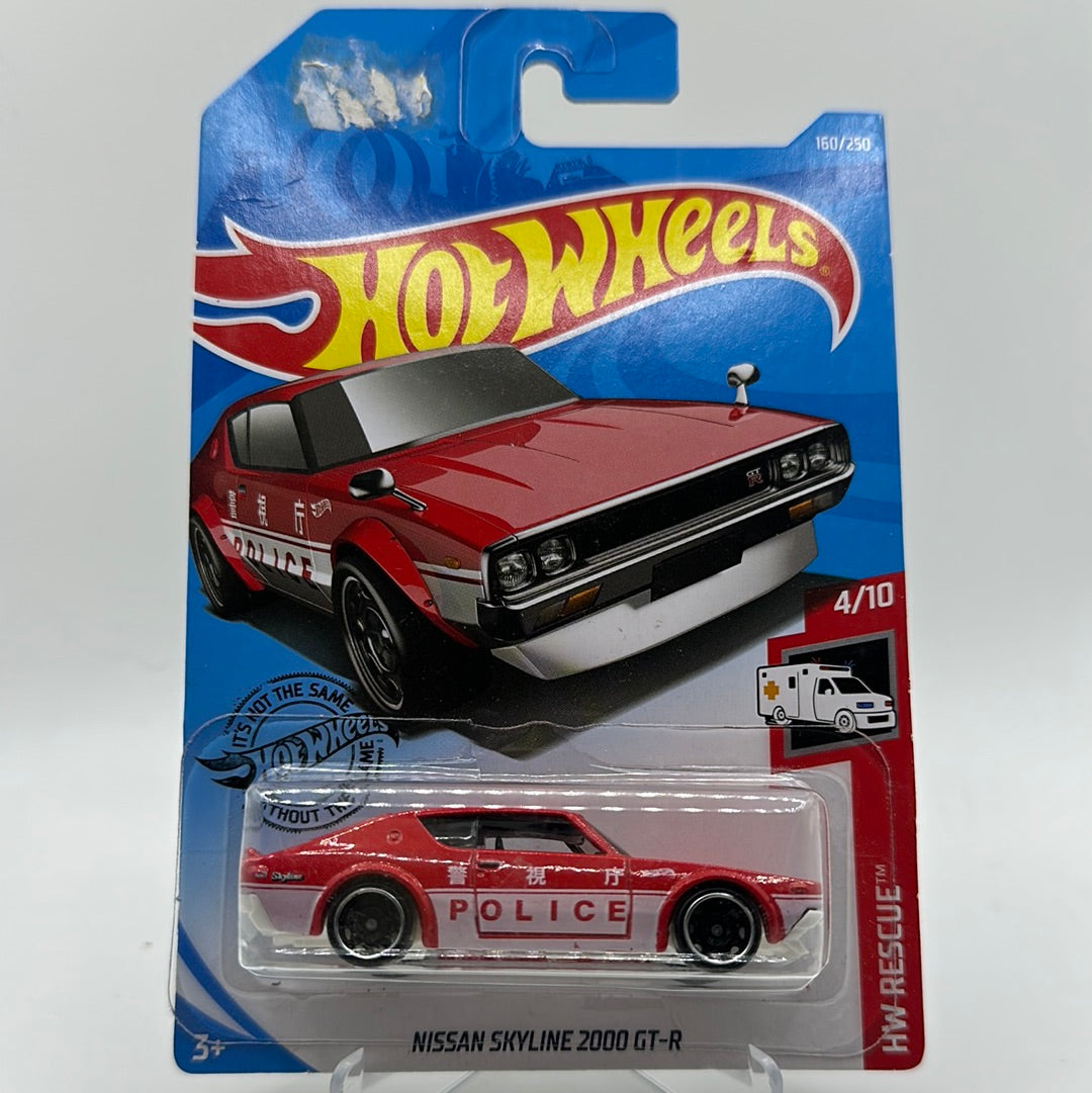 Nissan Skyline 2000 GT-R HW Rescue 4/10 Hotwheels Mainline 160/250 *STICKER MARK*