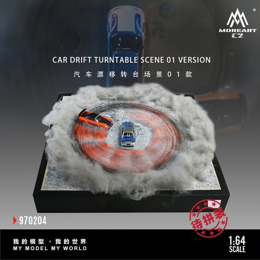 PRE-ORDER) Car Drift Turntable Scene Model 01 - MoreArt1:64