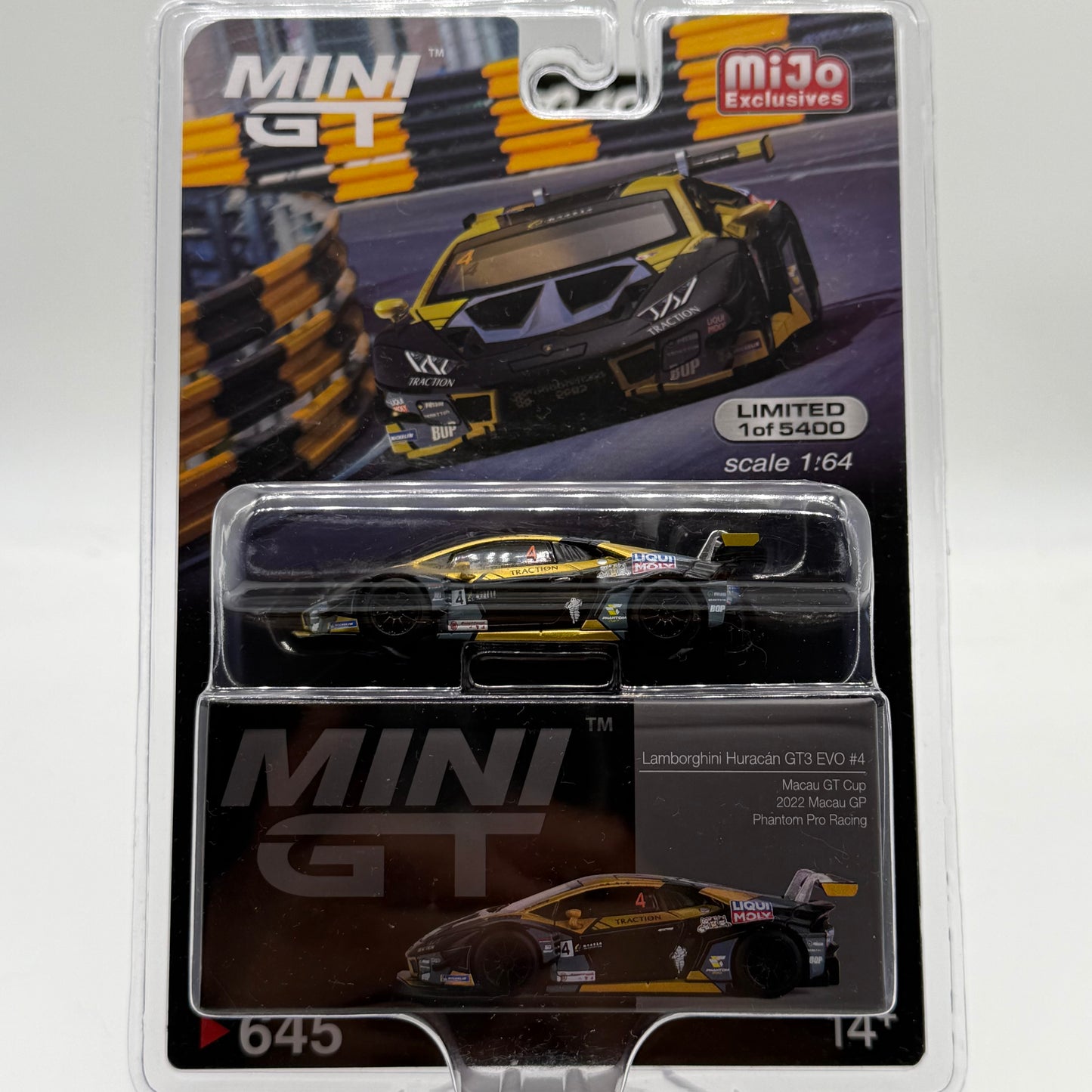 Lamborghini Huracàn GT3 Evo #4 MACAU GT Cup - MINIGT MIJO EXCLUSIVE Limited to 5400pcs