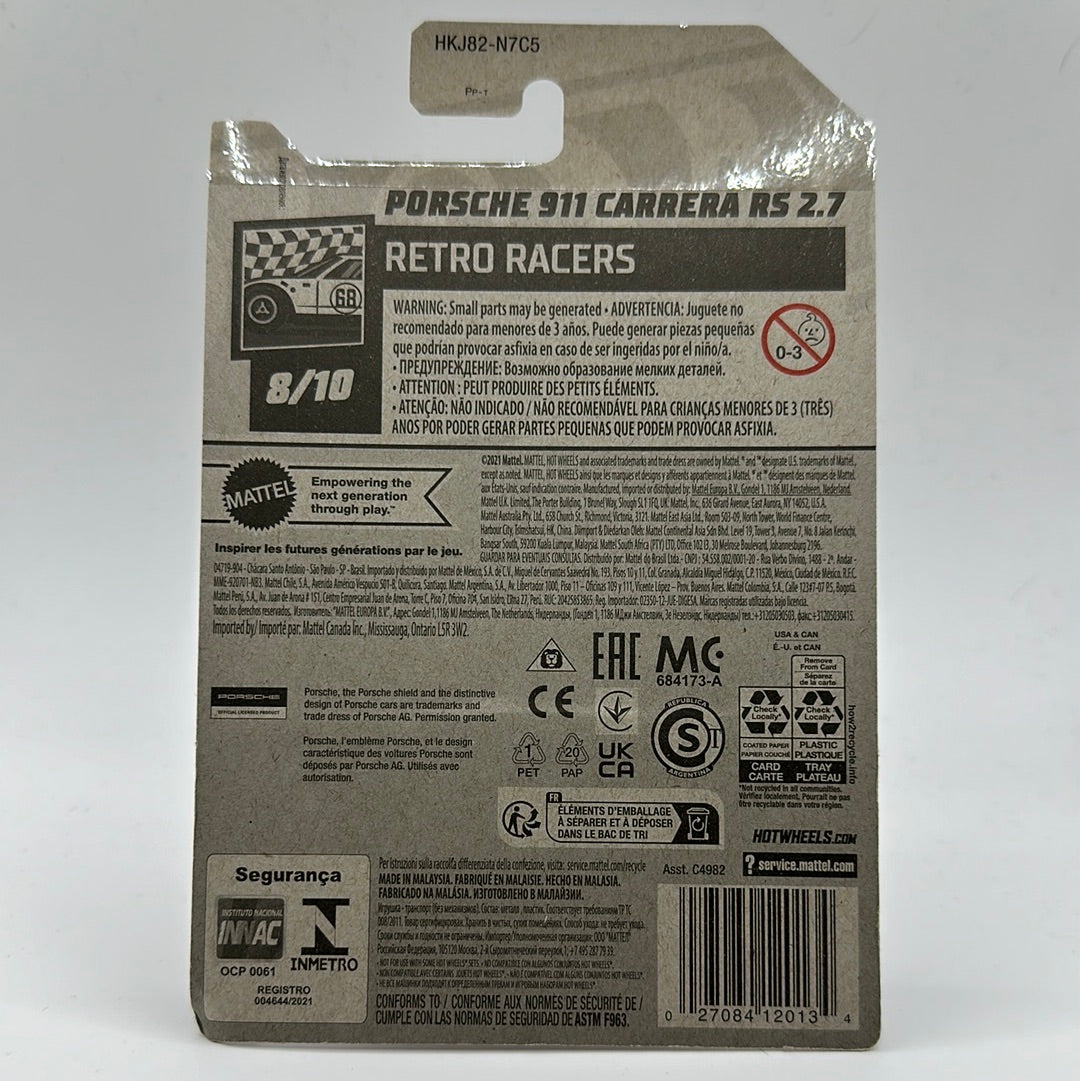 Porsche 911 Carrera RS 2.7 Retro Racers 8/10 Hotwheels Mainline 125/250