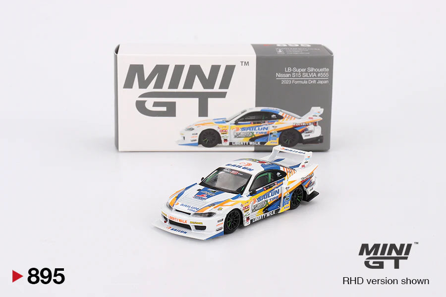 NISSAN LB-SUPER SILHOUETTE S15 SILVIA - #555 2023 FORMULA DRIFT JAPAN - MINI GT 1:64