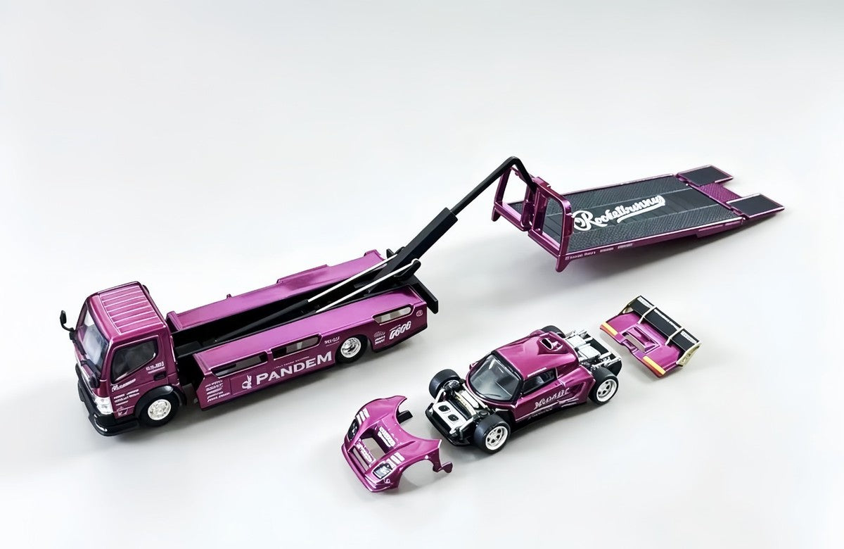Pandem Lotus Elise & Truck Chrome Purple Rocket Bunny Set HEC 2026 - Pop Race 1:64