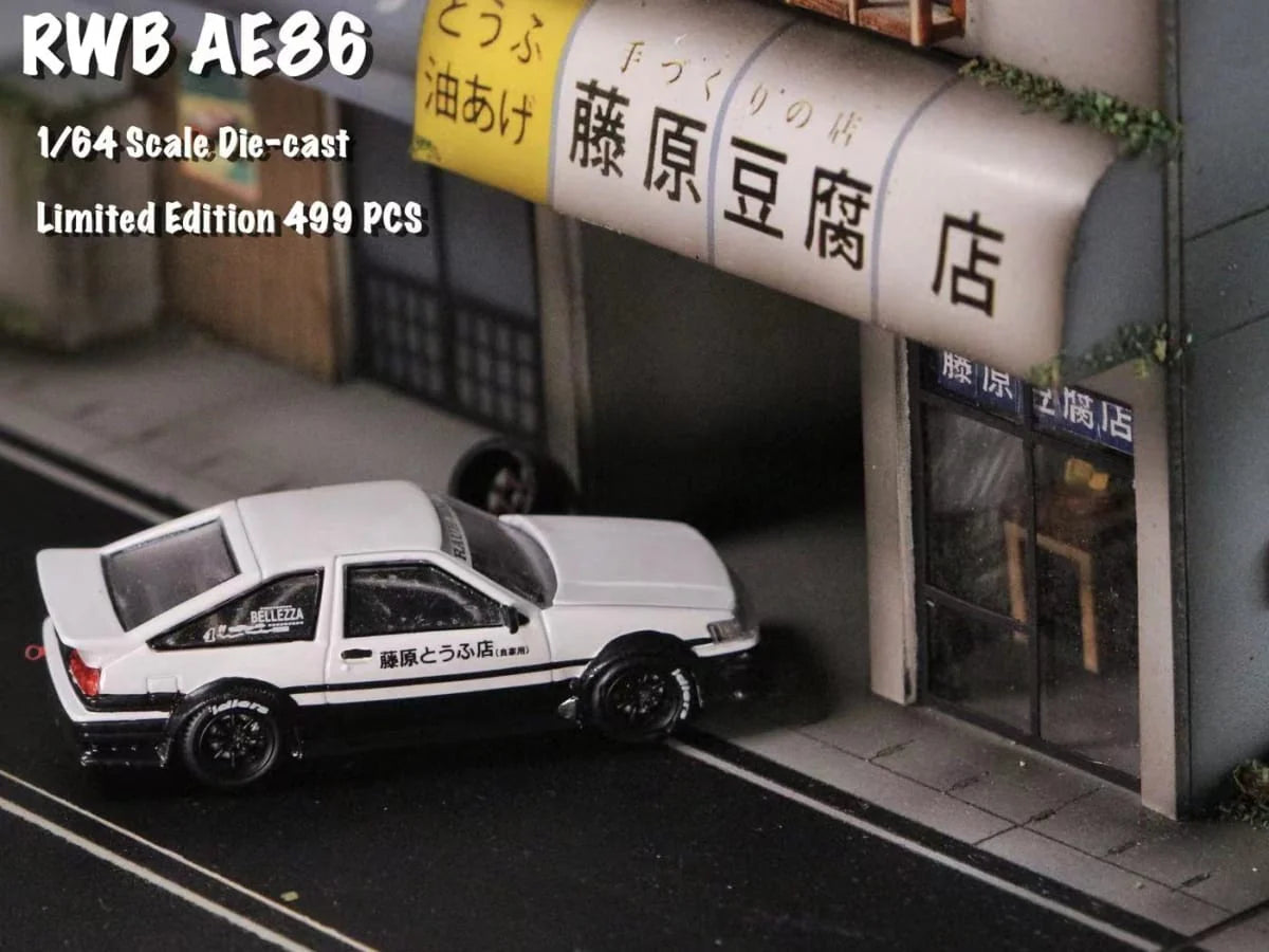 RWB AE86 2-Door Initial D Fujiwara Livery - *LIMITED TO 499pcs* Street Weapon 1/64