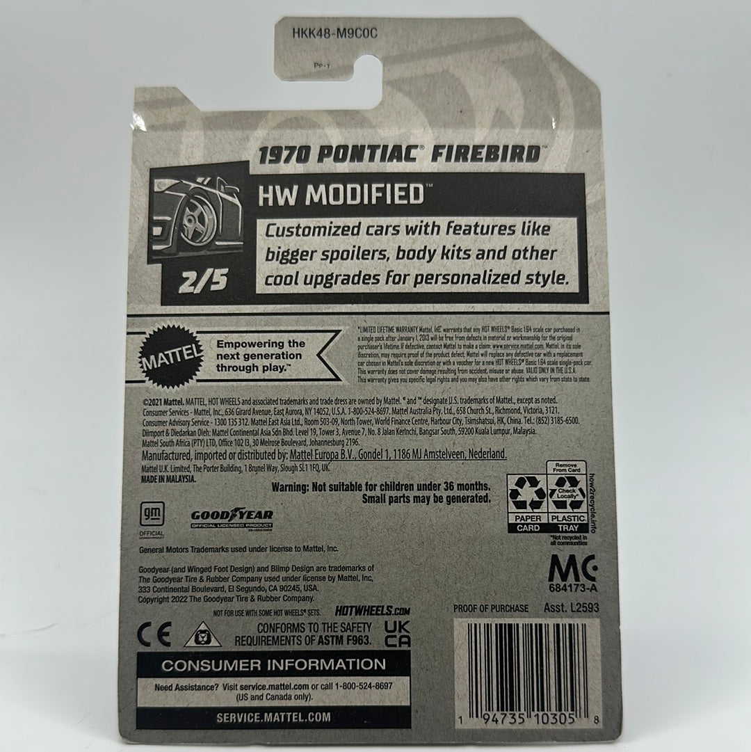 1970 Pontiac Firebird - HW Modified 2/5 Hotwheels Mainline 18/250 *US Exclusive*