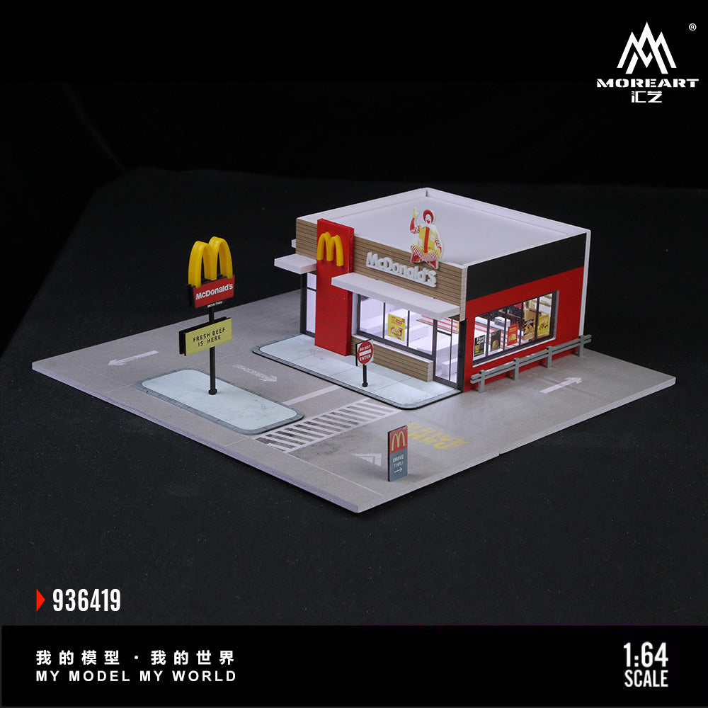 American McDonalds Scene w/LED Lights Morearts 1:64