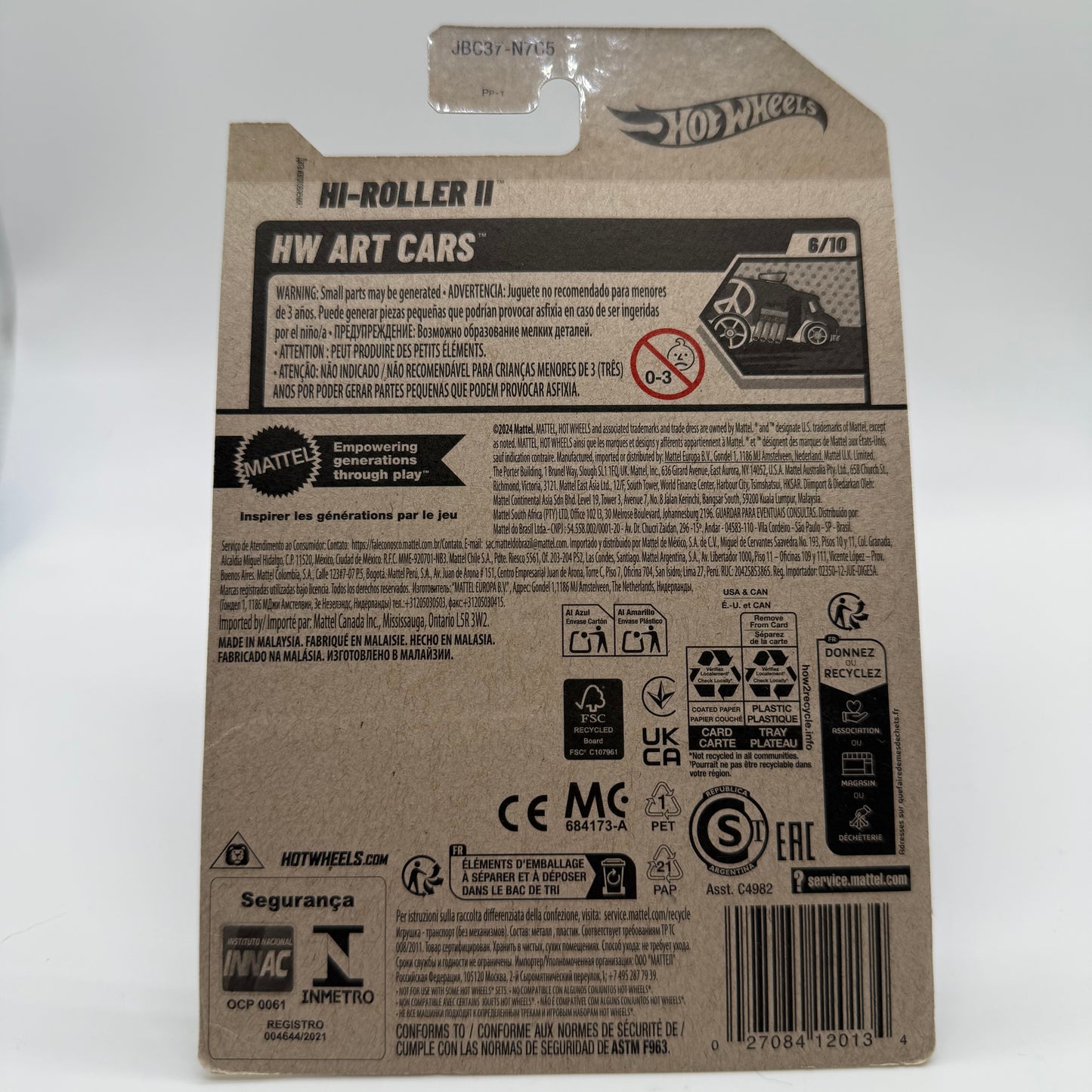 Hi-Roller II *STH* Super Treasure Hunt - HW Art Cars 6/10 Hotwheels Mainline 61/250