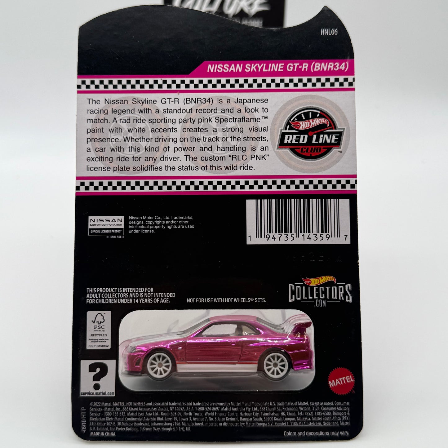 Nissan Skyline GTR R34 Pink CLUB EXCLUSIVE - RLC Hotwheels