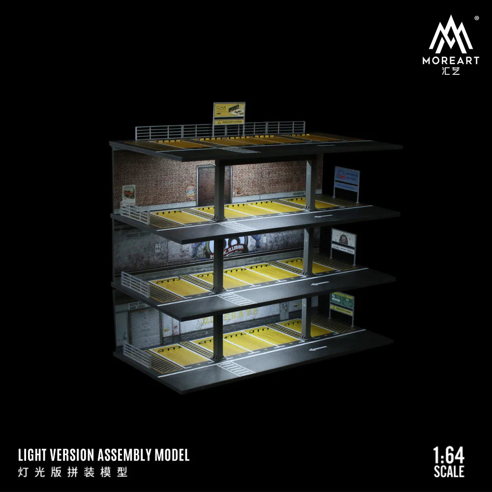 American Style STEEL FRAME GARAGE PARKING LOT SCENE MO922002 - MOREART 1:64