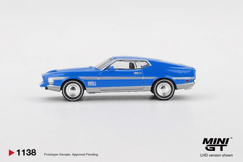 FORD MUSTANG MACH 1 (GRABBER BLUE) MINI GT 1:64