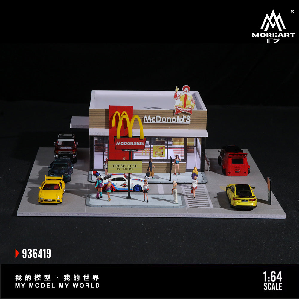 American McDonalds Scene w/LED Lights Morearts 1:64
