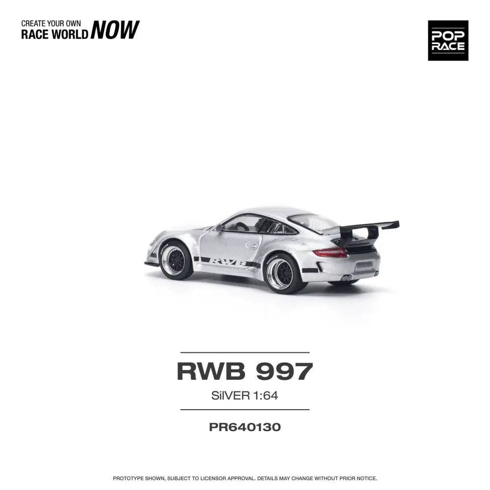 Porsche RWB 997 Silver - Pop Race 1:64