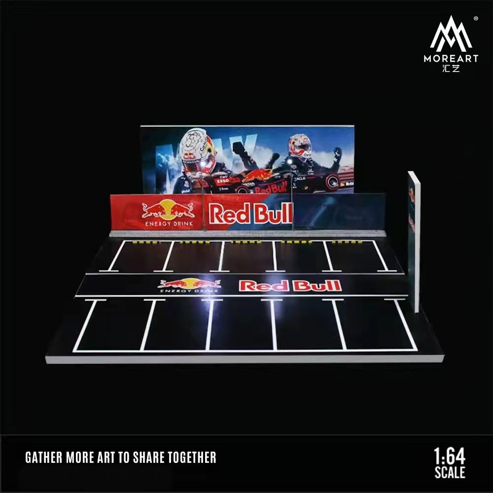 REDBULL Parking Lot Scene with LED LIGHTS Morearts 1:64 Scale