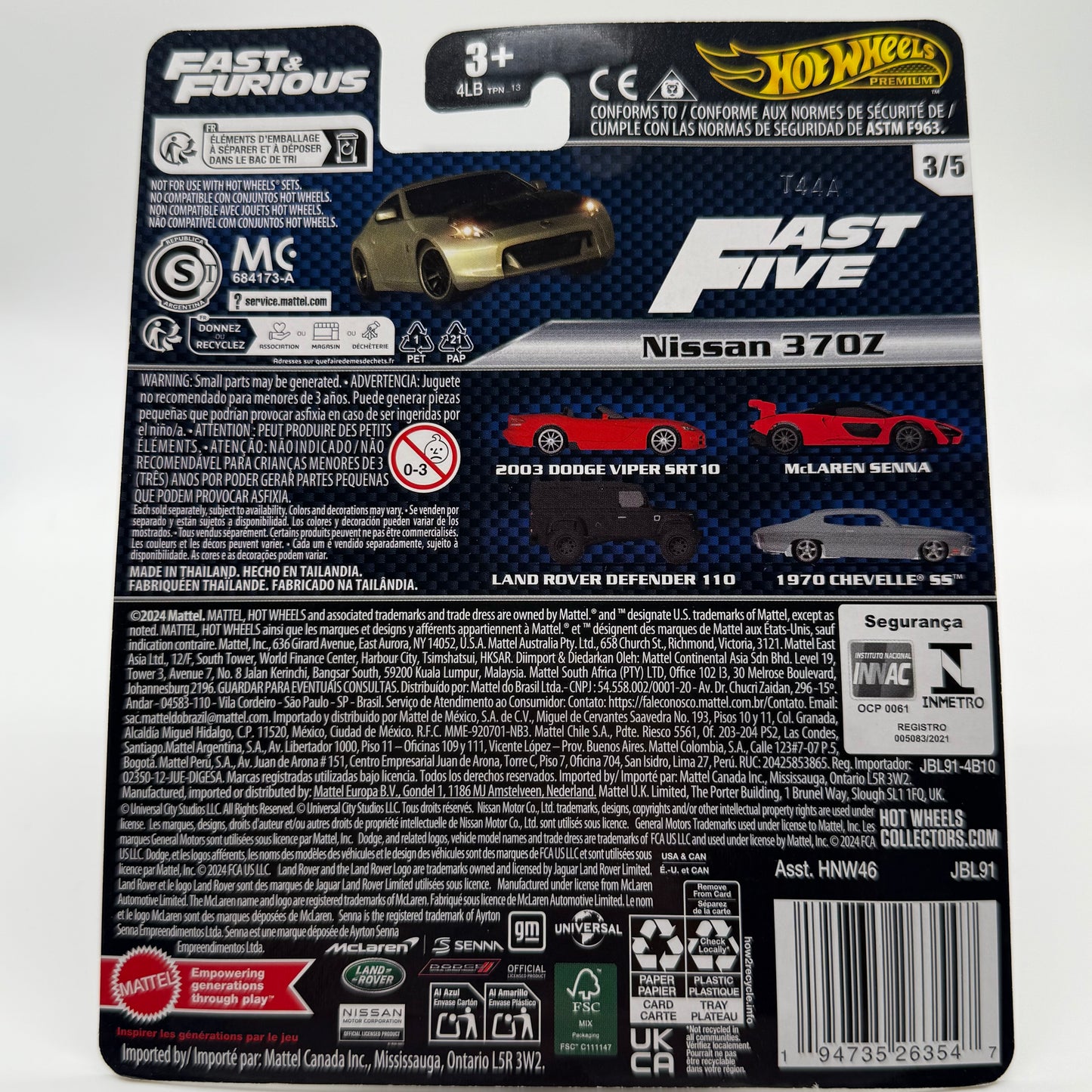 Nissan 370Z - Fast & Furious 3/5 Hotwheels Premium