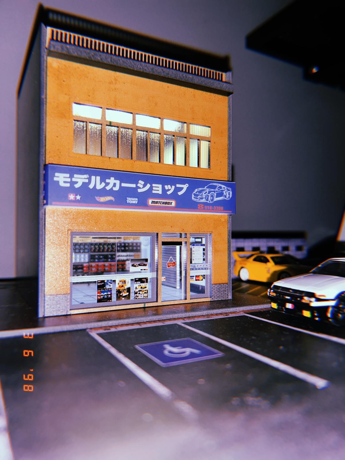 Diecast Shop Model Diorama with LED Lights GFANS 1:64 Scale