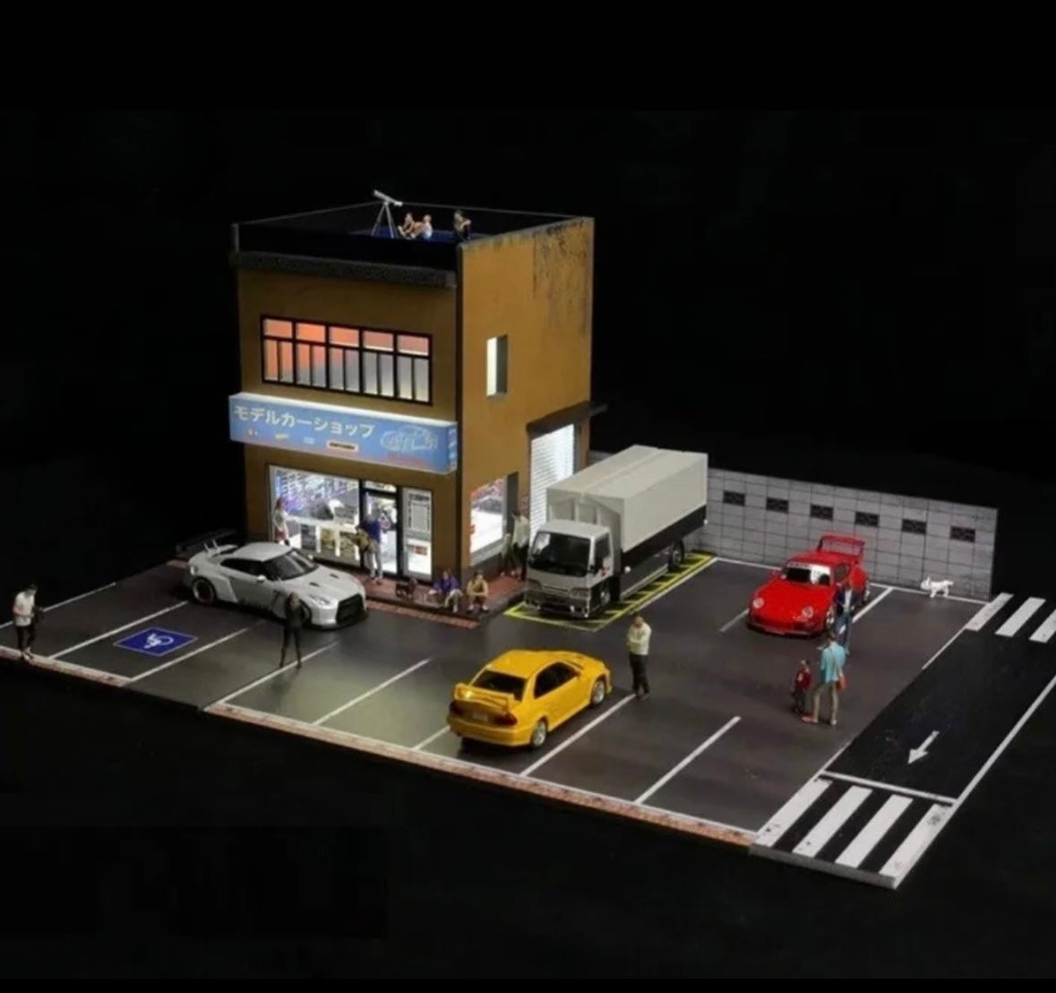 Diecast Shop Model Diorama with LED Lights GFANS 1:64 Scale