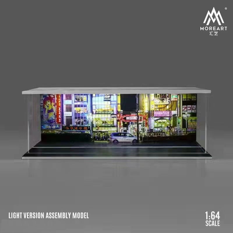Urban Street (B) Diorama with LED Lights & Perspex Cover Morearts 1:64
