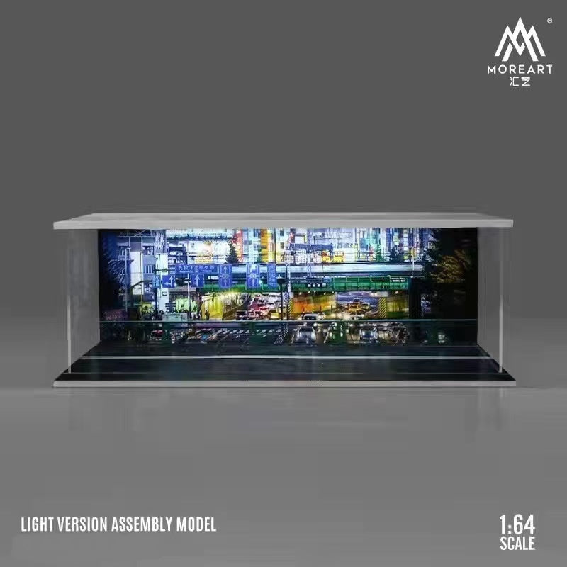 Urban Street (D) Diorama with LED Lights & Perspex Cover Morearts 1:64