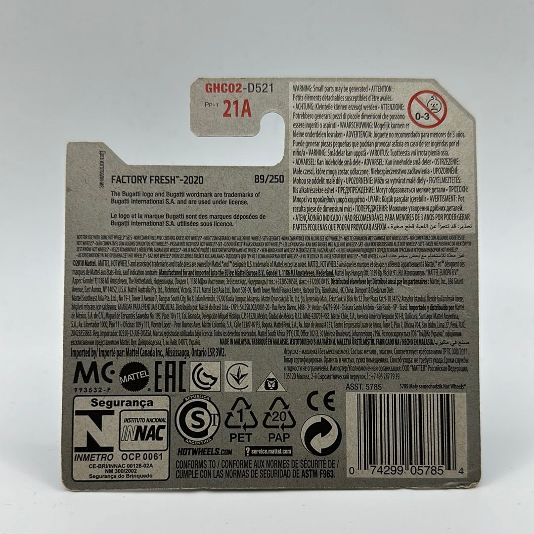 ‘16 Bugatti Chiron Factory Fresh 7/10 Hotwheels Short card Mainline 1:64