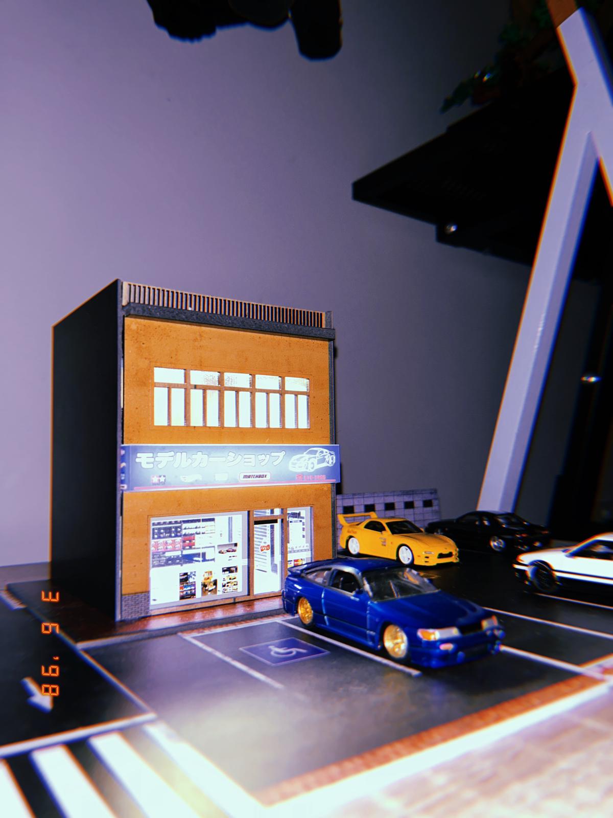 Diecast Shop Model Diorama with LED Lights GFANS 1:64 Scale