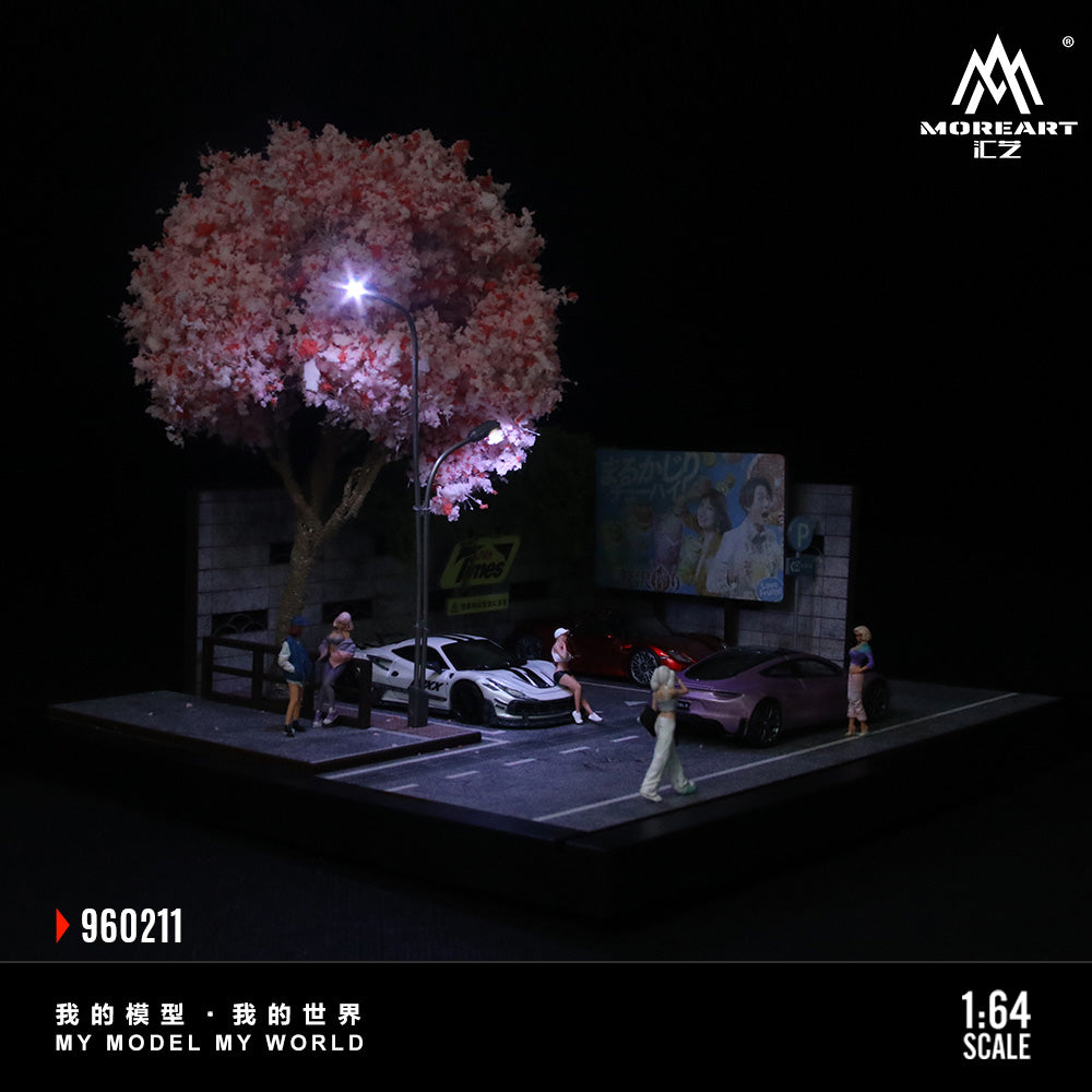 Cherry Blossom Street Scene Assembly Series 11 - Morearts 1:64