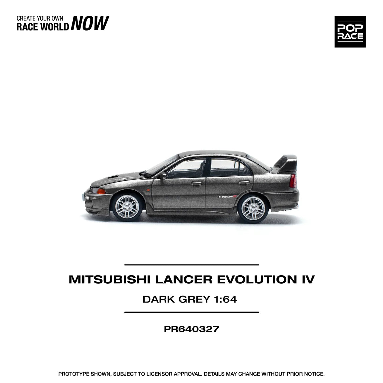 Mitsubishi Lancer Evolution IV DARK GREY Pop Race 1:64