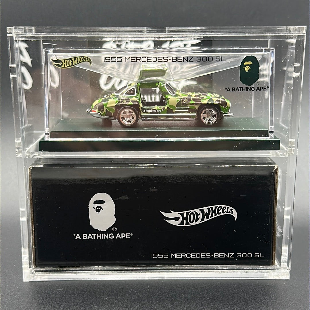 1955 Mercedes Benz 300 SL Camo - HOTWHEELS X BAPE COLLAB RLC w/ Acrylic case BUNDLE