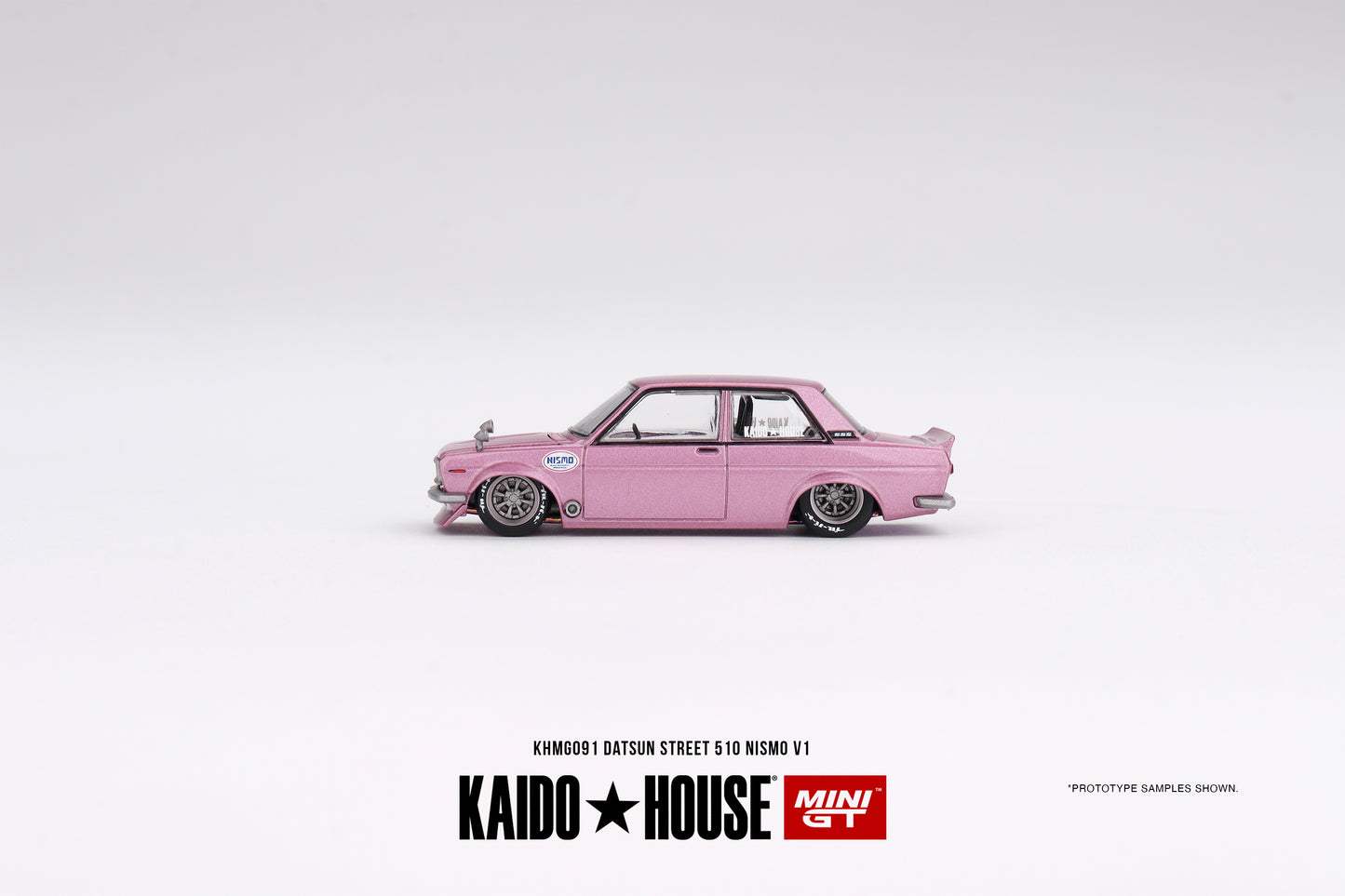 Datsun 510 Street Nismo V1 Pink 091 Kaido House x MiniGT 1:64 Scale