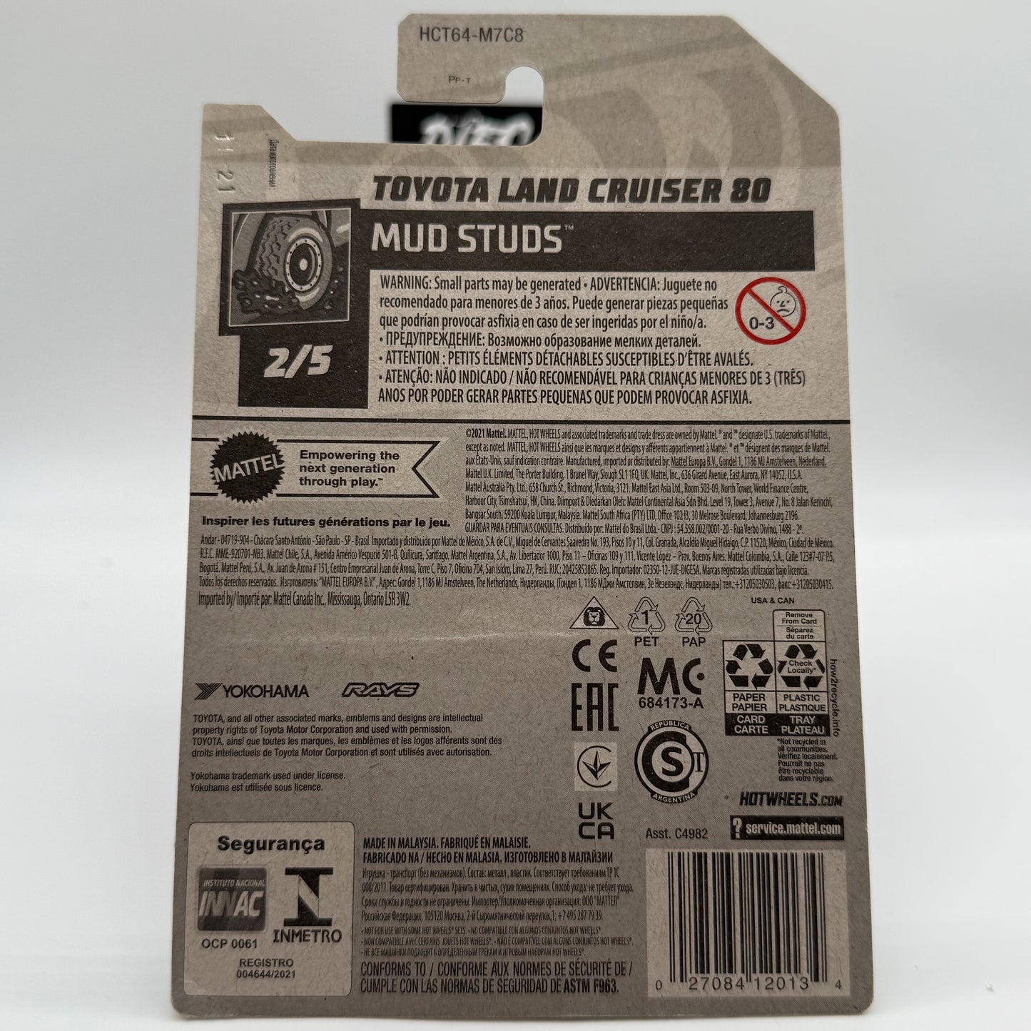 Toyota Land Cruiser 80 - Mud Studs 2/5 Hotwheels Mainline 91/250